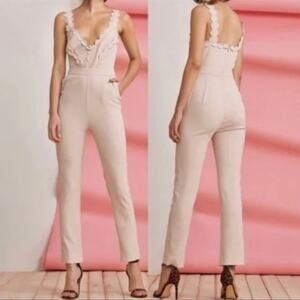 Anthropologie Foxiedox Idris Alabaster Jumpsuit Size Large NWT